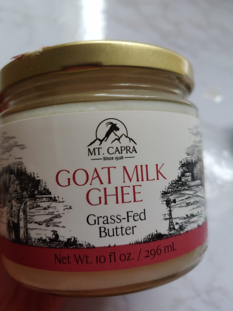 goat milk ghee brand jar