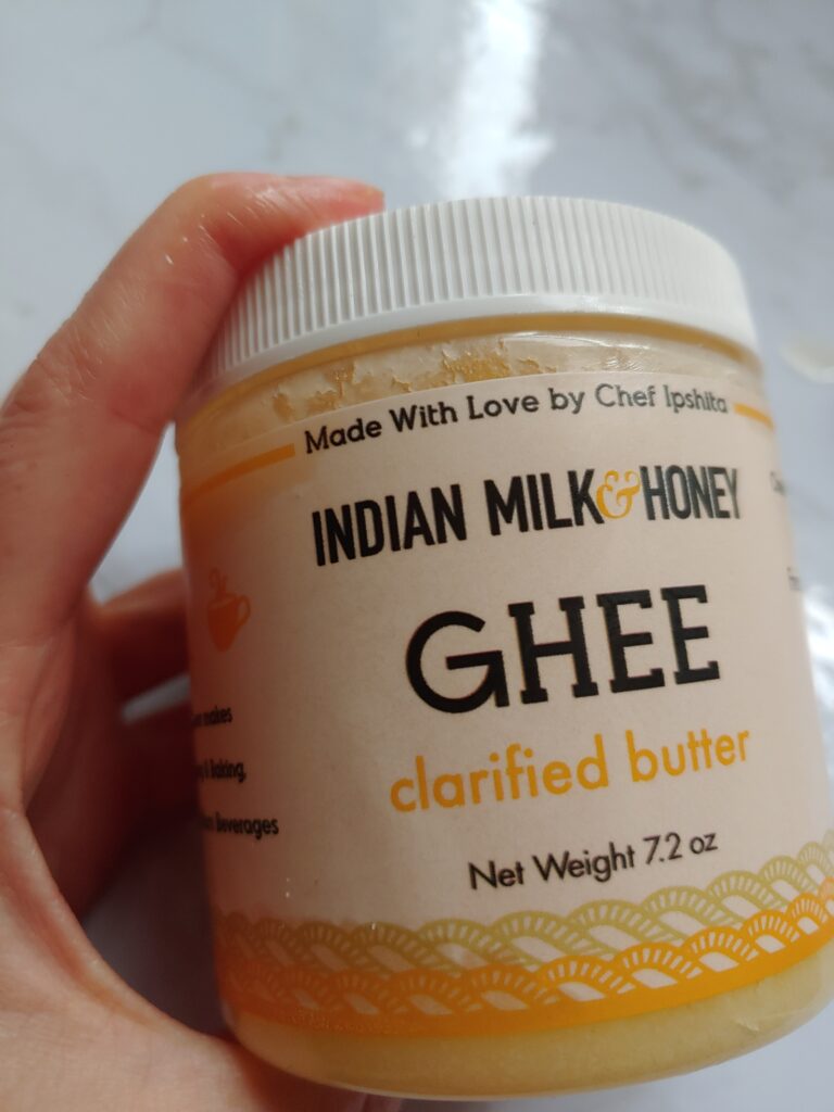 Indian Milk and Honey ghee brand in jar