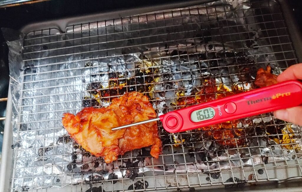 check temp with meat thermometer