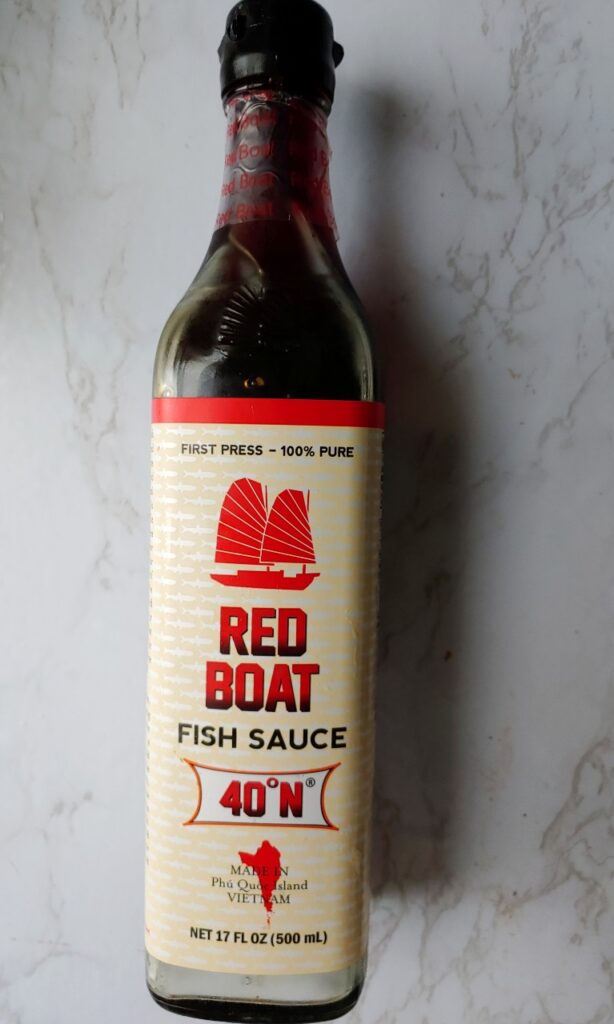 red boat fish sauce - whole30 condiment bottle