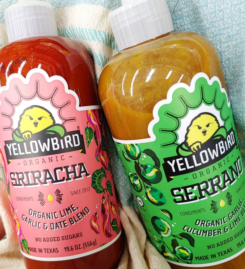 Whole30 sriracha condiment bottles - Yellowbird brand